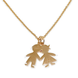 Gold 'Little People' charm necklace