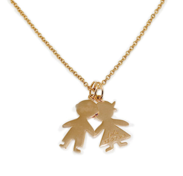 Gold 'Little People' charm necklace