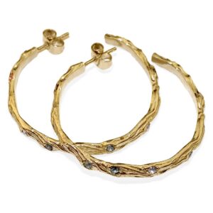 Large twig hoop earrings