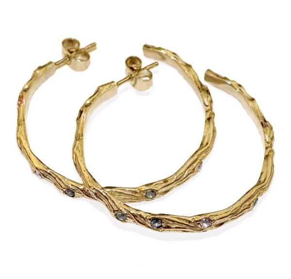 Large twig hoop earrings