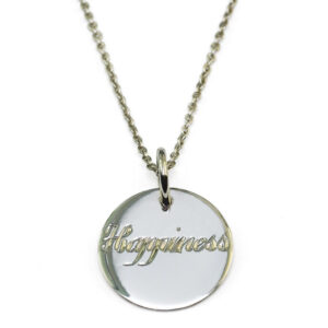 Silver small disk necklace