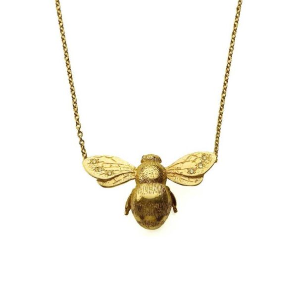 Gold bee necklace