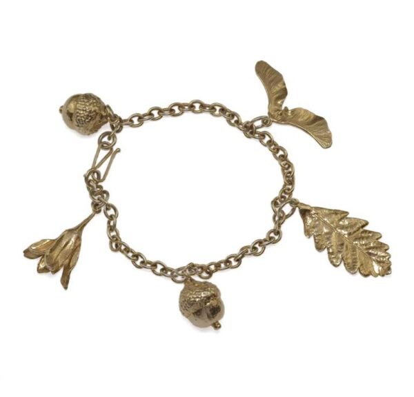 Gold woodland charm bracelet