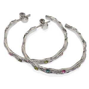 Large twig hoop earrings