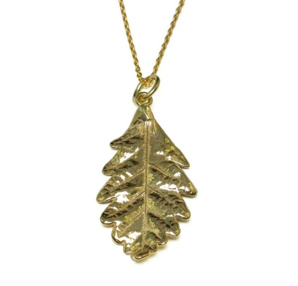 Small oak leaf necklace