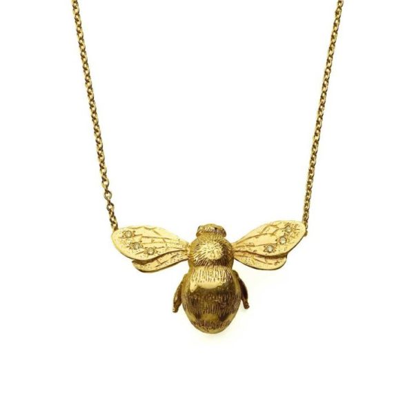 Gold bee necklace